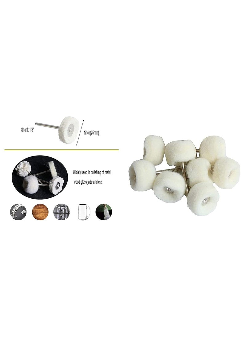 DIY Crafts DIY Crafts CTDIYHI32787 1 inch Polishing Buffing Wheel Set for DremelWool Felt Cotton Mounted 3mm Shank for Rotary Tool  - Image 3