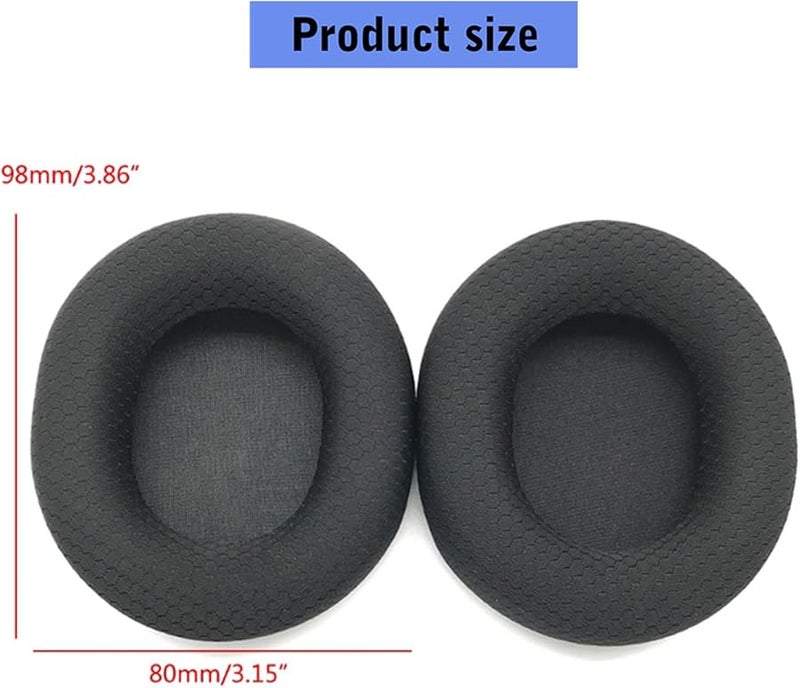 Gaming Headphone Ear Cushions Premium Memory Foam Pad With Mesh Fabric For Noise Reduction - Image 4