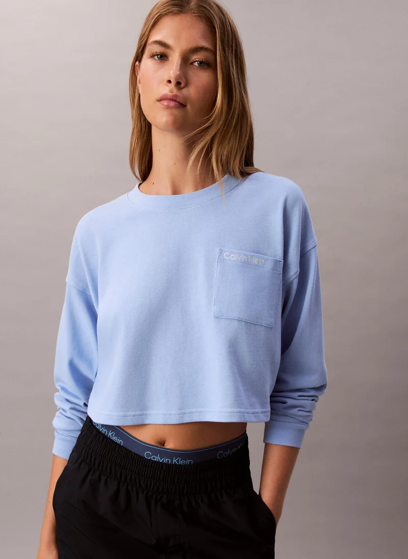 CALVIN KLEIN Logo long Sleeve Cropped Top