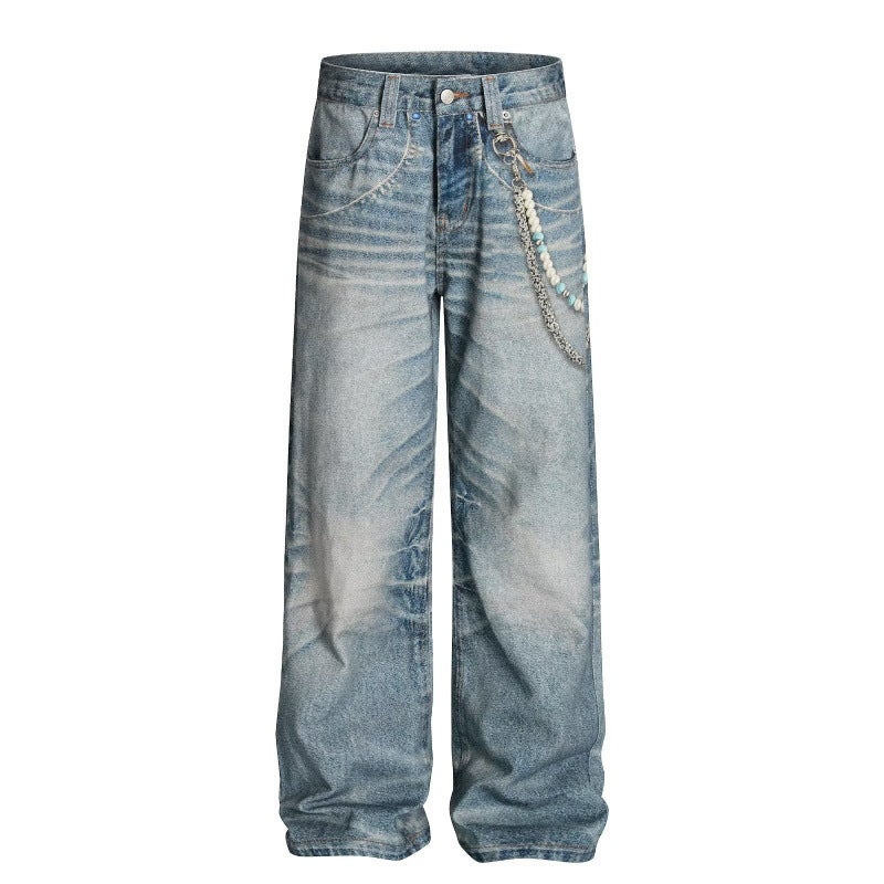 Unisex Classic Denim Jeans Loose Fit Daily Outdoor Wear - Image 1
