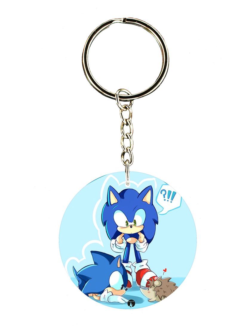 RKN Keychain Of The Video Game Sonic ( 2 Sides)