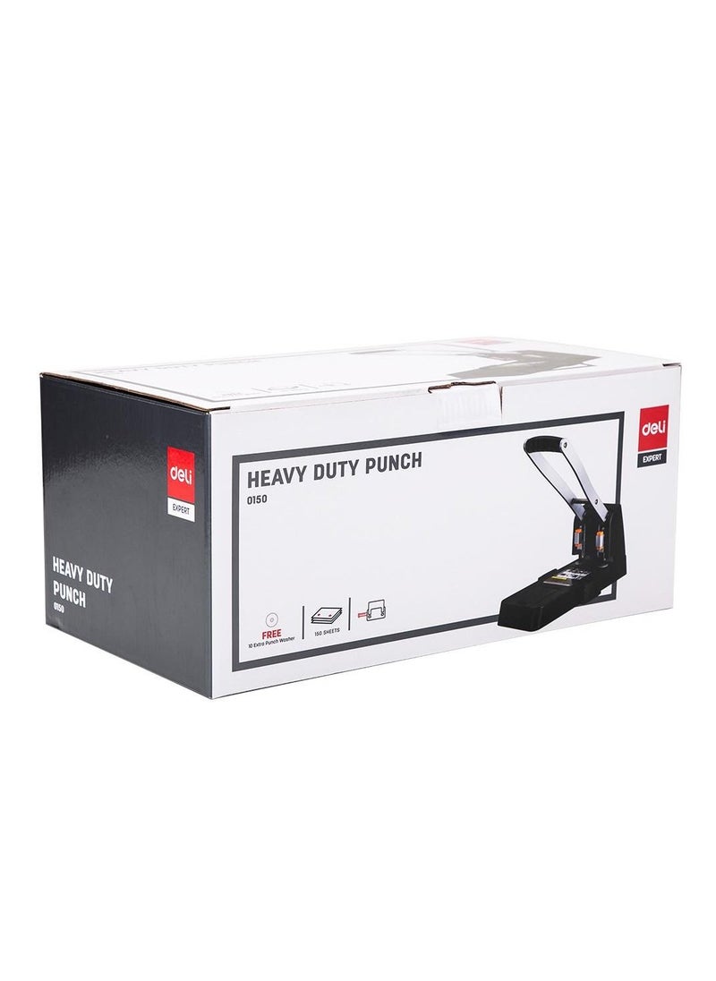 Deli 150-Sheet Capacity Heavy Duty Punch Grey  - Image 1