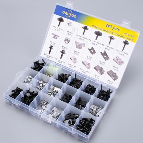 OAUTOO 240pcs Body Multipurpose Bolt & U-Nut Kit Assortment for GM Ford Chrysler - Image 4