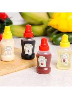 4Pcs Mini Condiment Squeeze Bottles 25ml Honey/Ketchup/Soy Sauce/Salad Dressing Dispensers Lunchbox Squeezable Containers Jars