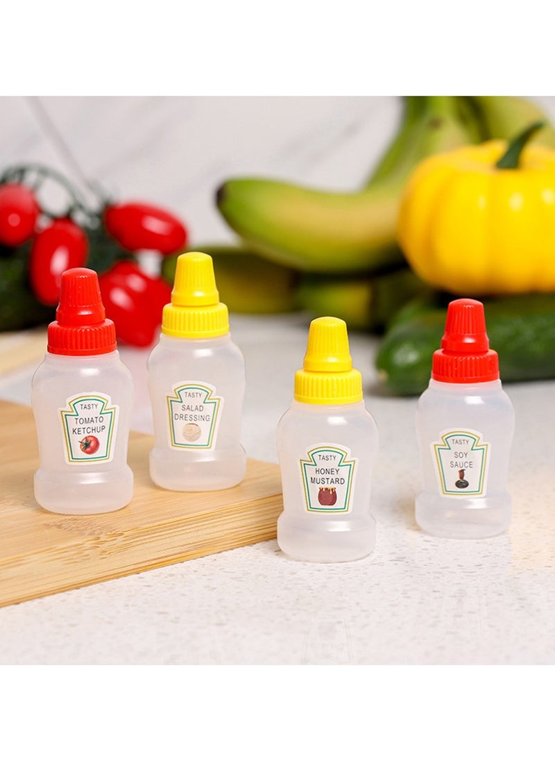 Generic - 4Pcs Mini Condiment Squeeze Bottles 25ml Honey/Ketchup/Soy Sauce/Salad Dressing Dispensers Lunchbox Squeezable Containers Jars - Image 1