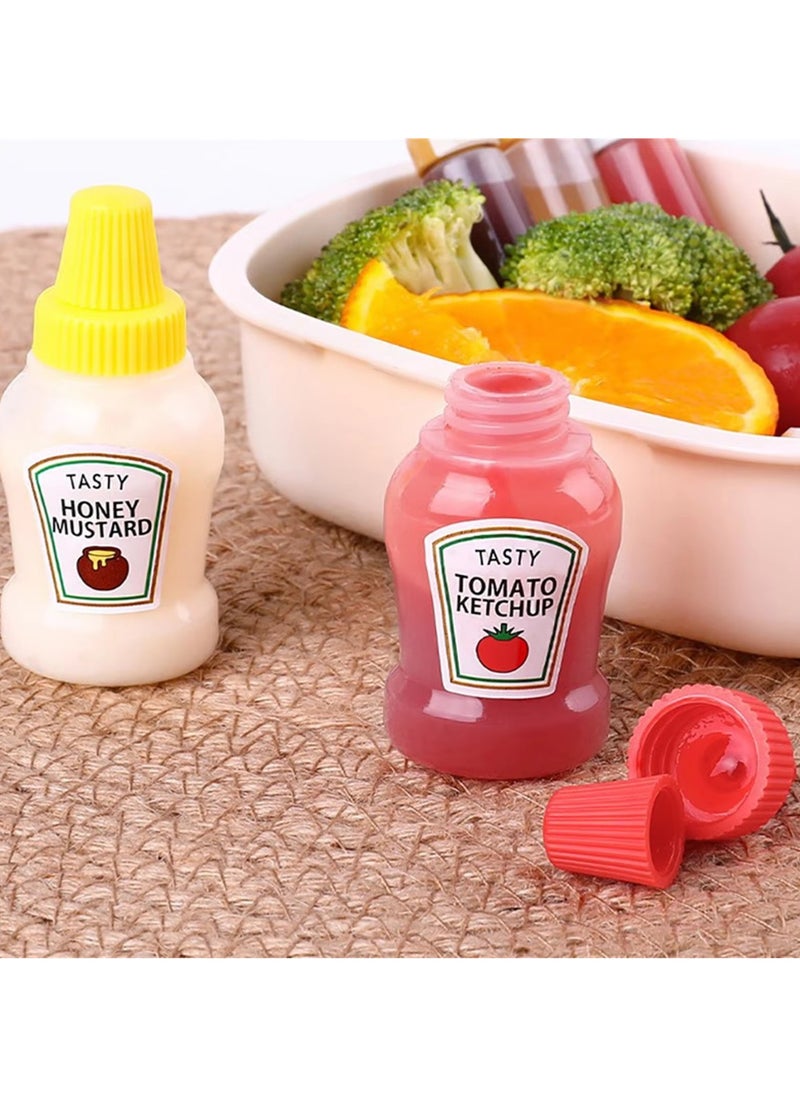 Generic - 4Pcs Mini Condiment Squeeze Bottles 25ml Honey/Ketchup/Soy Sauce/Salad Dressing Dispensers Lunchbox Squeezable Containers Jars - Image 1