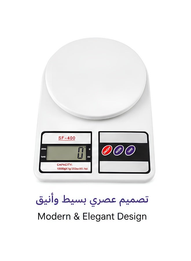 ميزان مطبخ إلكتروني رقمي عالي الدقة حتى 10 كجم بدقة 1 جم مع شاشة LCD ووظيفة التصفير (Tare) – مثالي للطبخ والخبز وتحضير القهوة والوجبات الصحية - Image 2