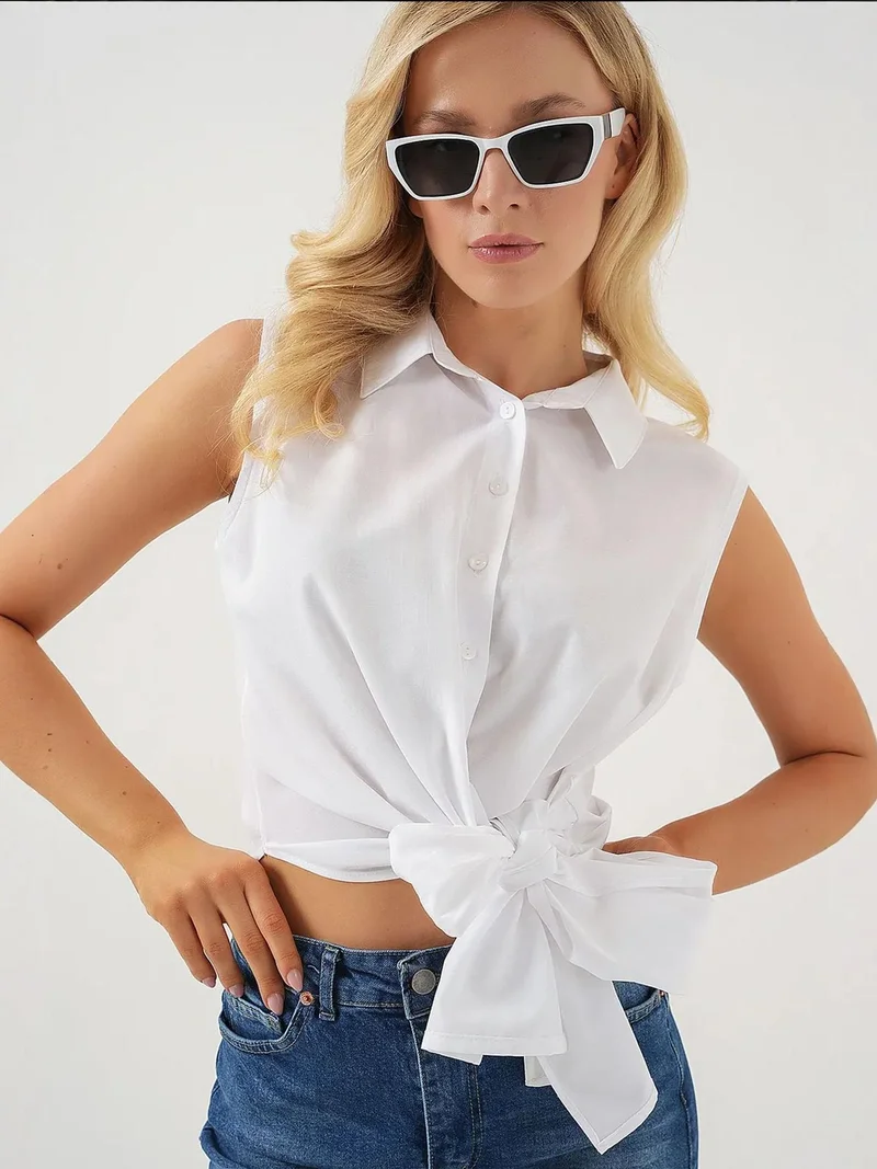 بيغ دارت بلوزة قصيرة من  مع تفاصيل فيونكة