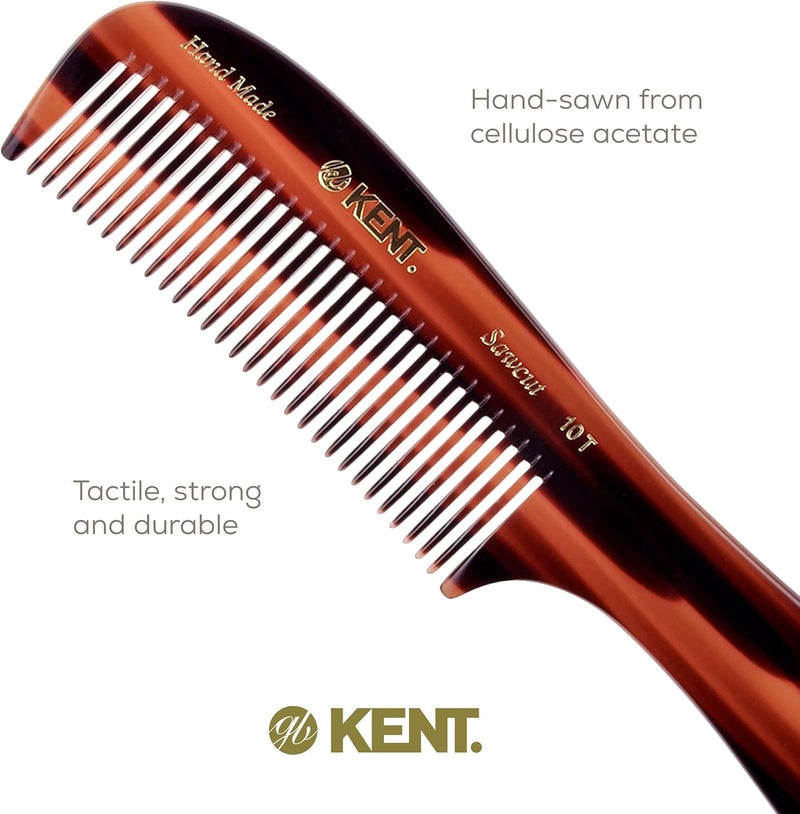 Kent 10T Handmade Large Handled Rake Comb - Wide Tooth Comb for Effortless Detangling of All Hair Types - Image 5