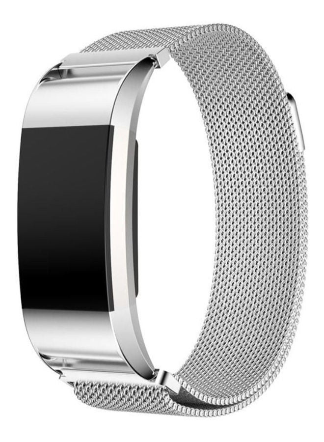 NIBEMINENT Smartwatch Band For Fitbit Charge 2 Silver - Image 1