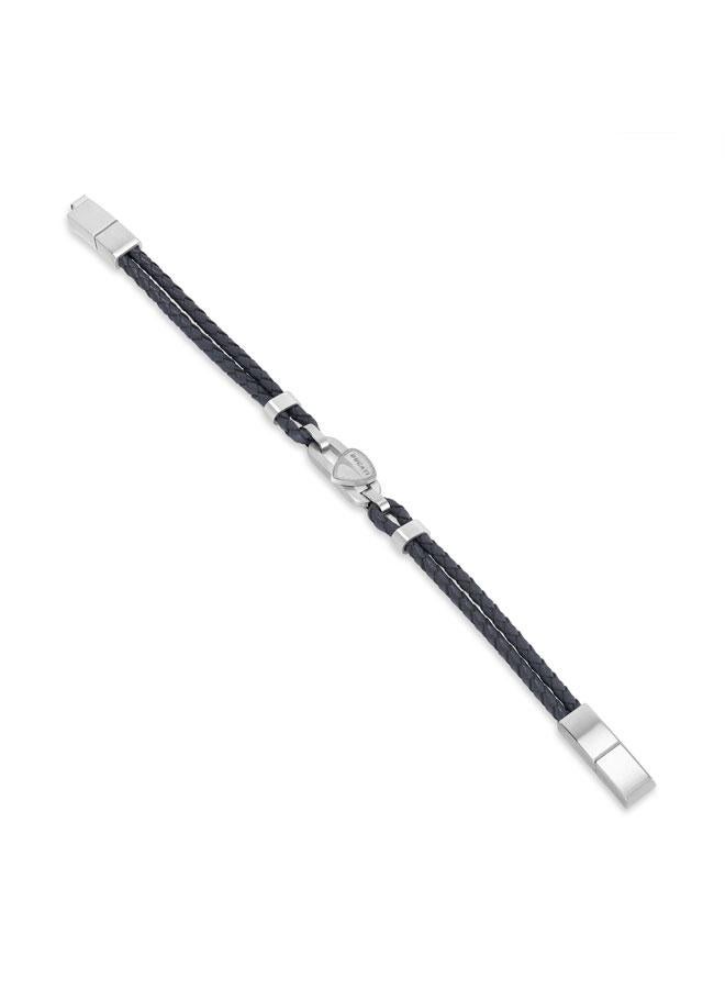 Ducati Nitro Silver Stainless Steel Grey Braided Leather Bracelet for Men 180mm - Image 3