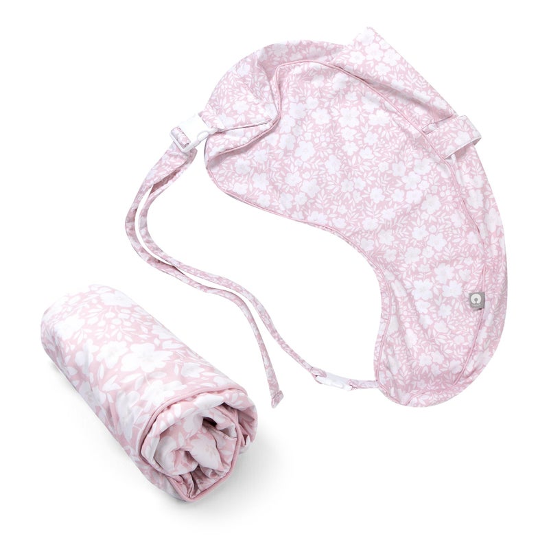 Boppy Uplift Nursing Pillow Cover Soft Washable Microfiber Bottle Breastfeeding Pillow Cover with Belt Uplift Feeding Pillow Sold Separately Pink Frost Floral - Image 2