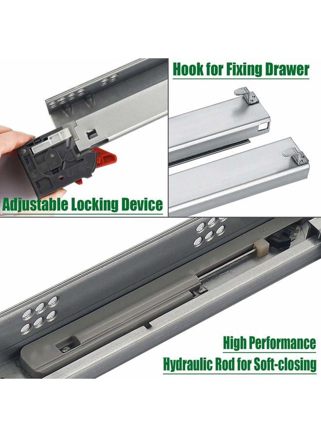 OCG Full Extension Undermount Drawer Slides 18 inch (1 Pair), Soft Close Concealed Drawer Runners, Come with Mounting Screws and Brackets - Image 5