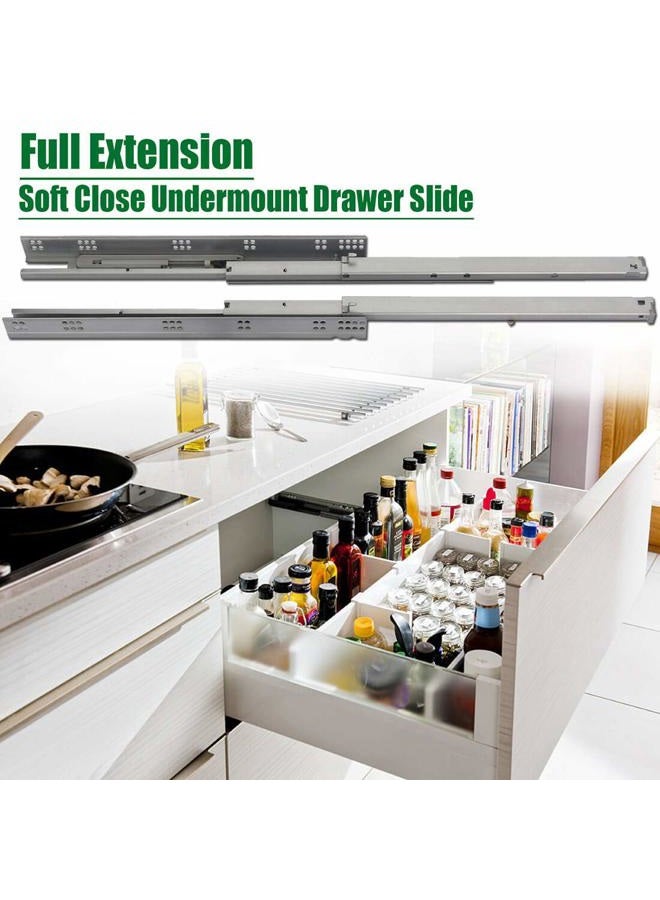OCG Full Extension Undermount Drawer Slides 18 inch (1 Pair), Soft Close Concealed Drawer Runners, Come with Mounting Screws and Brackets - Image 3