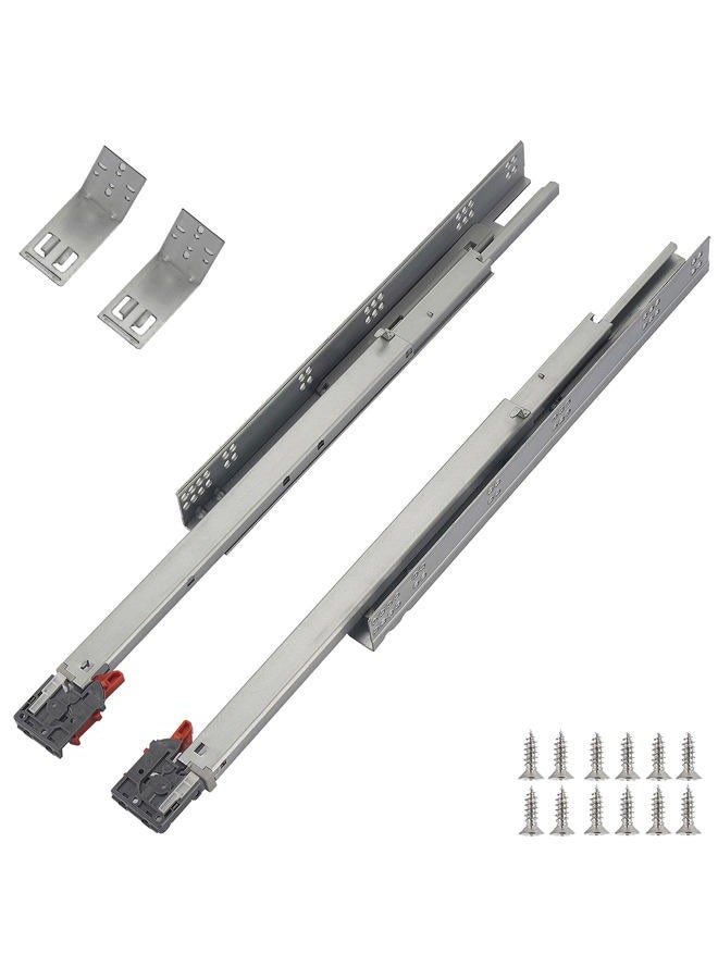 OCG Full Extension Undermount Drawer Slides 18 inch (1 Pair), Soft Close Concealed Drawer Runners, Come with Mounting Screws and Brackets - Image 1