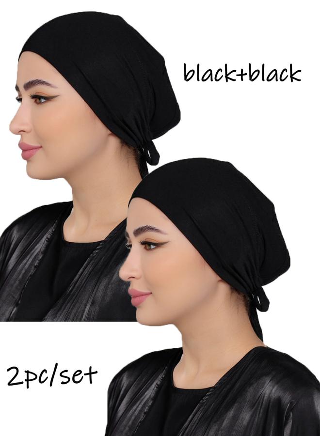 Take Two Pack of 2 - Solid Under Hijab Cap - Image 1
