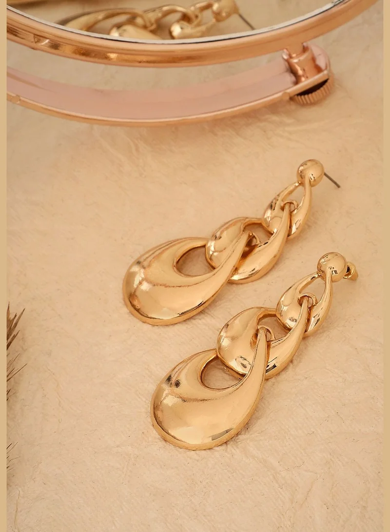 SOHI Gold Plated Designer Party Drop Earring For Women