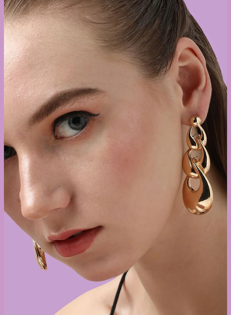 SOHI Gold Plated Designer Party Drop Earring For Women
