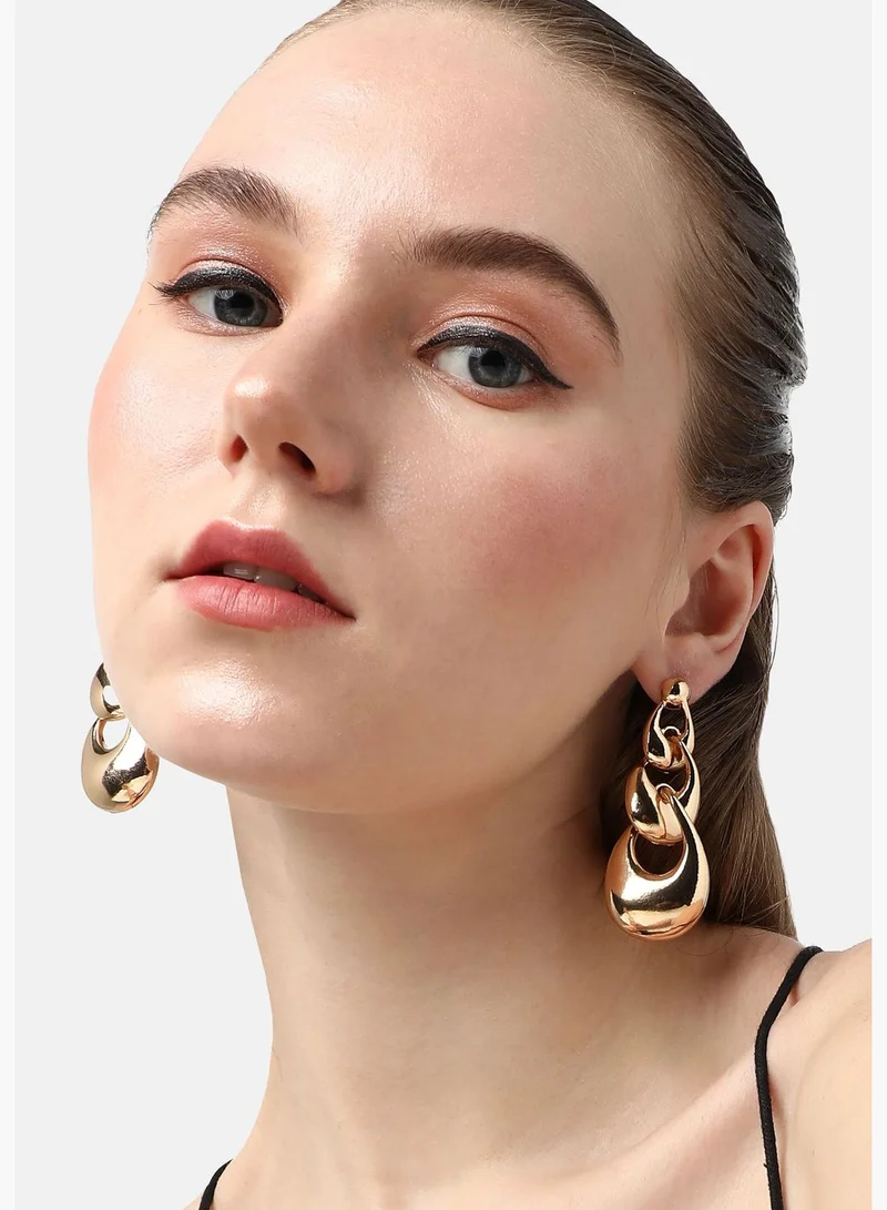 SOHI Gold Plated Designer Party Drop Earring For Women