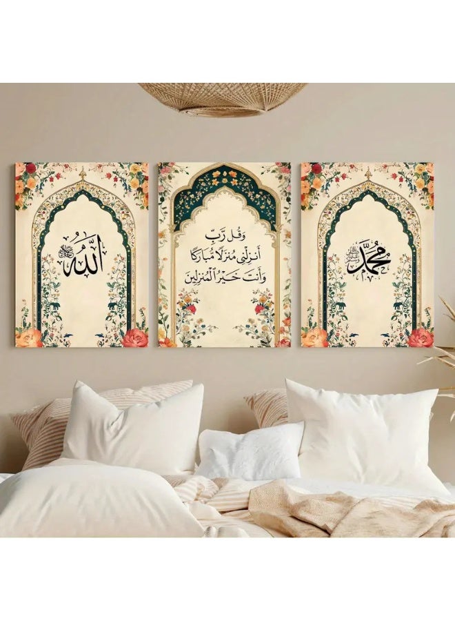 SKT Shiketro Set Of 3 Framed Canvas Wall Arts Stretched Over Wooden Frame Paintings for Home Living Room Office Decor - Image 2