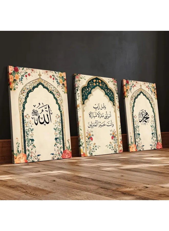 SKT Shiketro Set Of 3 Framed Canvas Wall Arts Stretched Over Wooden Frame Paintings for Home Living Room Office Decor - Image 5