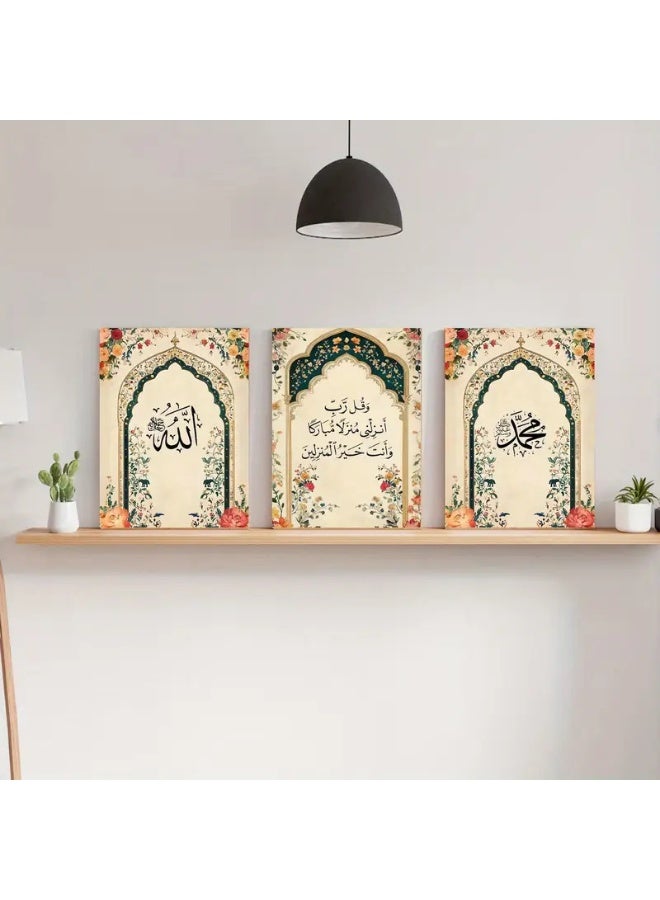 SKT Shiketro Set Of 3 Framed Canvas Wall Arts Stretched Over Wooden Frame Paintings for Home Living Room Office Decor - Image 4