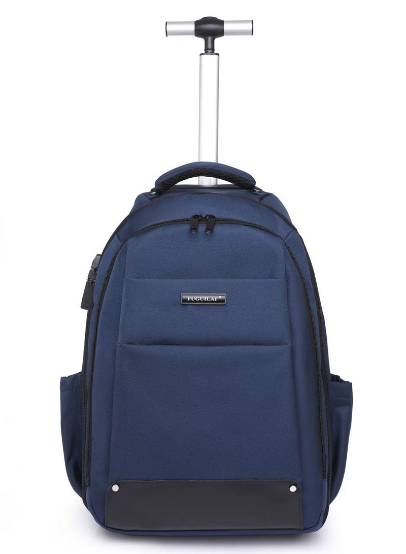18 Inch Trolley Backpack, Carry-on Luggage Wheeled Laptop Business Travel Office Backpack Students Schoolbag, Water Resistant & Lockable &Hidden shoulder straps Rolling Backpack  - Image 1