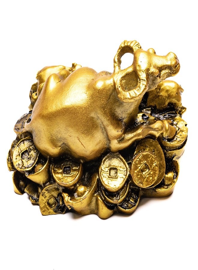 Plus Value Feng Shui Wish Cow Vastu Items Products for Home, Office Decor Showpiece Statue (3 Inch, Fiber, Gold Painted) - Image 3