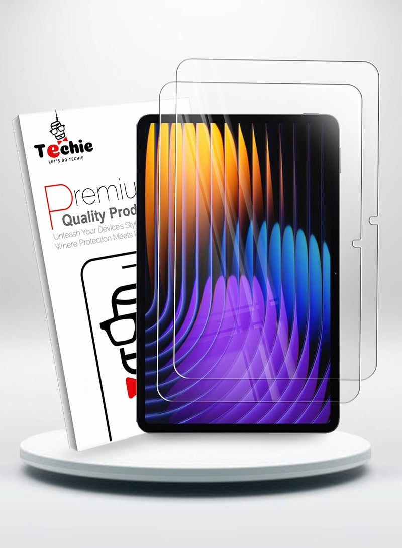 Techie 2 Pack Xiaomi Pad 7 / 7 Pro 11.2" 2025 Screen Protector – Full HD Tempered Glass Screen Protector for Xiaomi Pad 7 / 7 Pro 11.2" 2025 Anti Reflection, 9H Hardness 0.33 mm Rounded Edges Bubbles Free Easy Installation - Image 1