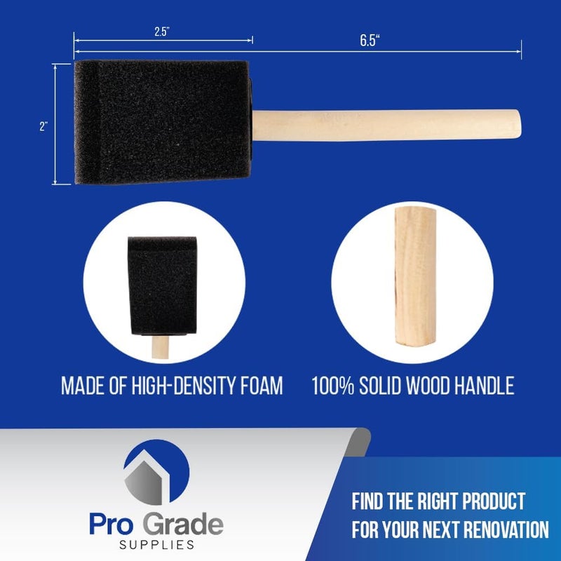 Pro-Grade Pro Grade - Foam Brushes - 2 Inch - 48 Piece Poly Foam Brush Set - Image 2