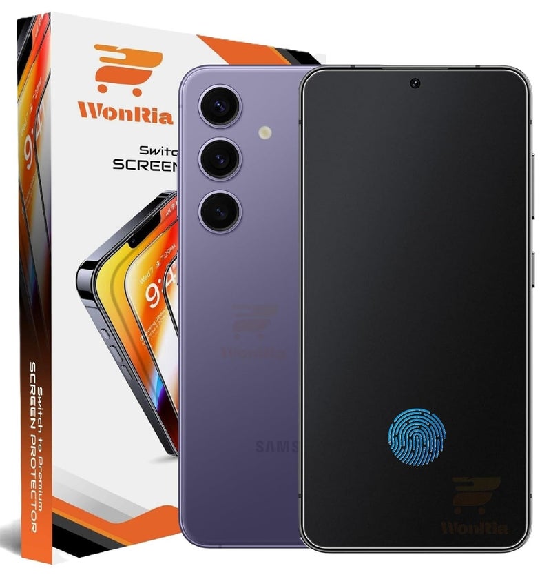 WonRia ® حزمة 1 - زجاج مقسى غير لامع لهاتف سامسونج S25 5G [100% يعمل مع بصمات الأصابع / متوافق مع S-PEN] واقي شاشة زجاجي 9H لهاتف جالاكسي S25 5G - Image 1