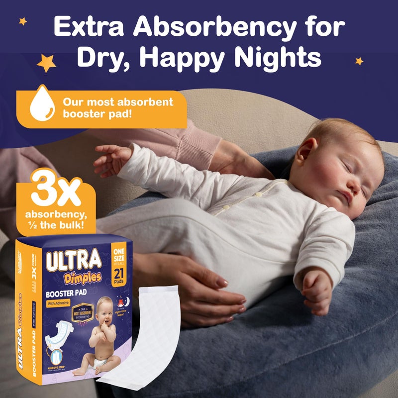 Inspire Ultra Dimples Diaper Booster Pads | Our Most Absorbent Diaper Inserts Ever | Diaper Pads Inserts Overnight or Daytime | Diaper Liners Turn Any Diaper into Super Overnight Diapers for Babies - Image 3