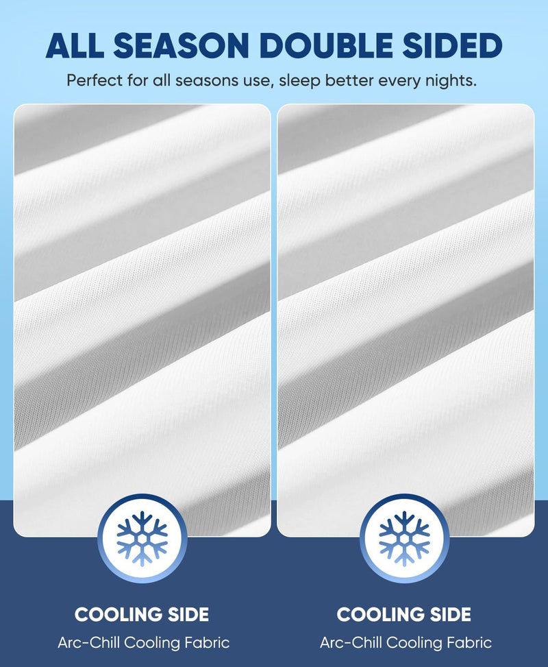 LUXEAR Cooling Pillow Cases, 2 Pack Stretch Arc-Chill Q-max >0.5 Cool Pillowcases Fit Standard & Queen Size Pillows, Protecting Hair & Skin, Gifts for Women & Men, Hot Sleeper, Night Sweats - White - Image 5
