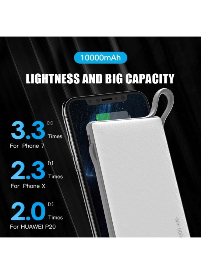 دومرز‌ محطة شحن Domars Shared Power Bank - شاحن محمول 10000mAh 6 Pack مع بطارية خارجية بثلاثة مخارج للاستخدام المنزلي والمكتب والسفر والأنشطة الخارجية باللون الأبيض - Image 5