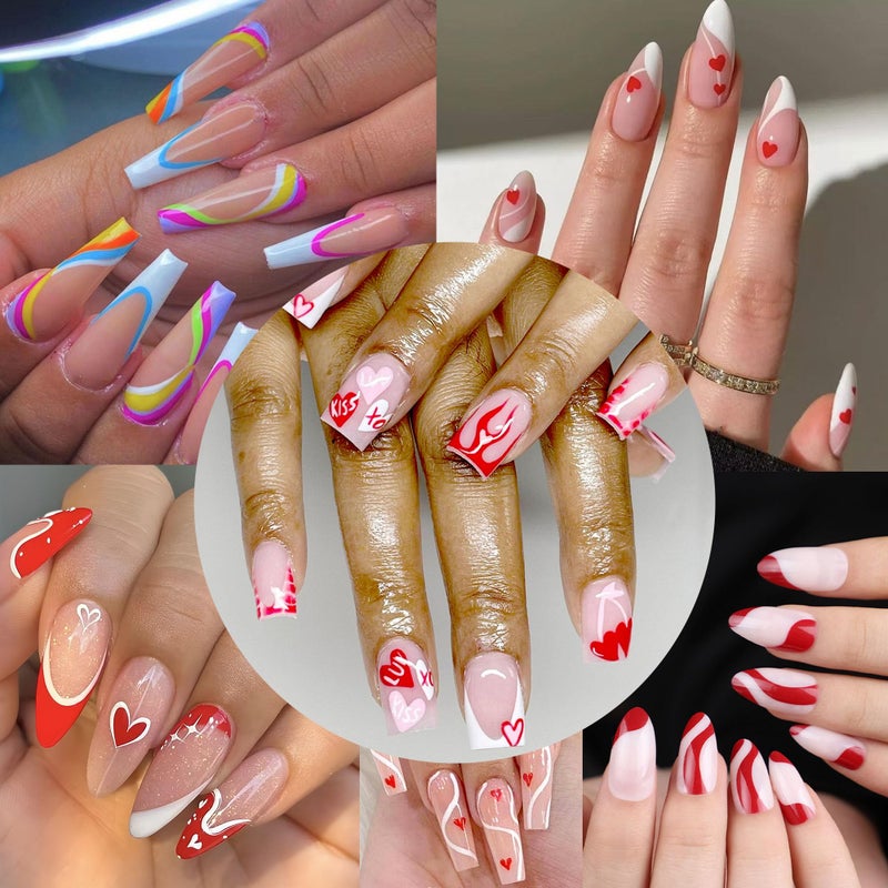 Mezerdoo Swirl French Line Nail Stamping Plates French Tip Nail Stamp Plate Geometric Wave Stripes Snake Flower Nail Art Stamper Stencils Printing Template 2pcs Large Stainless Steel Nail Art Tools 14.5×9.5cm - Image 5
