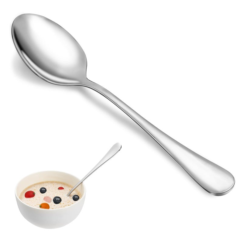 MUTNITT Dinner Spoon Set,16 Pcs 7.3" Tablespoons,Premium Food Grade Stainless Steel Spoons,Durable Metal Spoon,Tablespoon,Silverware Spoons Only,Mirror Finish & Dishwasher Safe,Use for Home,Restaurant - Image 1