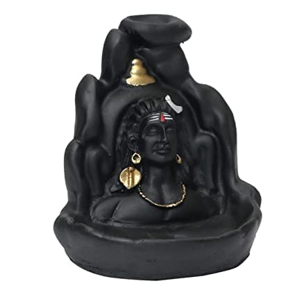 A & S VENTURES A&S Ventures Smoke Fountain Lord Shiva Adiyogi Statue Cone Incense Holder Showpiece with 10 Free Smoke Cones - Image 4