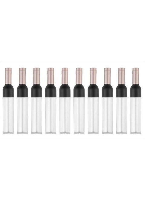 Empty Lip Gloss Tubes 5ml Clear Wine Shaped Lip Gloss Tube Plastic Mini Refillable Lip Oil Bottle Container Lip Glaze Tube Vials Cosmetic DIY Container Holders, Gold, Pack of 10