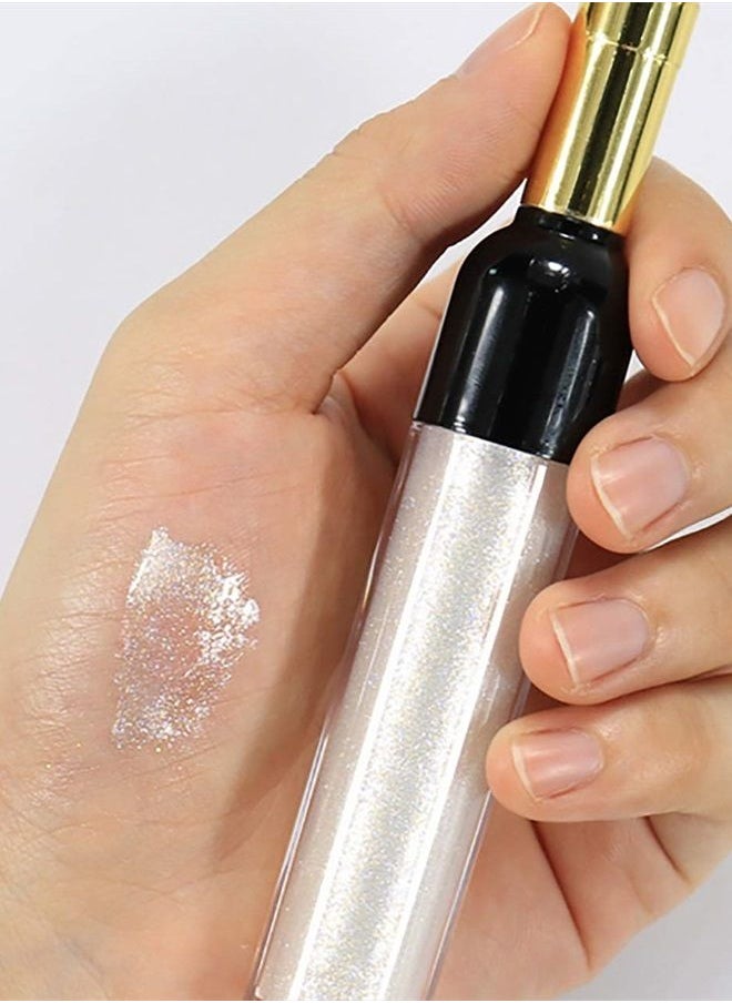 BesYouSel - Empty Lip Gloss Tubes 5ml Clear Wine Shaped Lip Gloss Tube Plastic Mini Refillable Lip Oil Bottle Container Lip Glaze Tube Vials Cosmetic DIY Container Holders, Gold, Pack of 10 - Image 1