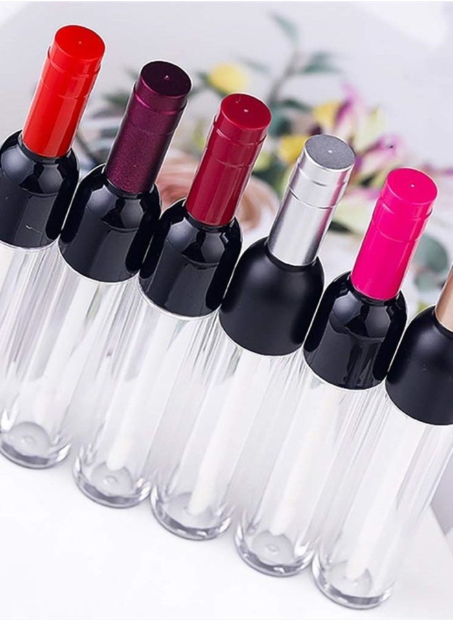 BesYouSel Empty Lip Gloss Tubes 5ml Clear Wine Shaped Lip Gloss Tube Plastic Mini Refillable Lip Oil Bottle Container Lip Glaze Tube Vials Cosmetic DIY Container Holders, Gold, Pack of 10  - Image 5