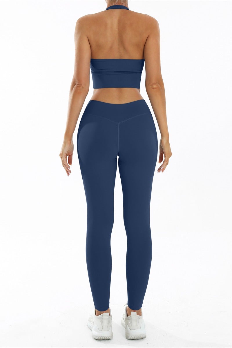 general Yoga Set for Women Gym Leggings Halter Sport Bras 2 Piece Gym Outfits Workout Suit Sportswear - Image 3