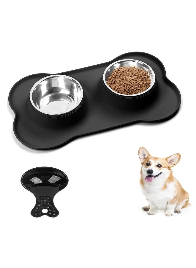 Generic Dog Bowls Stainless Steel Dog Bowl with No Spill Dog Food Bowl Non-Slip Silicone Mat Feeder Bowls Pet Bowl for Puppy Small Medium Dogs Cats and Pets  - Image 1
