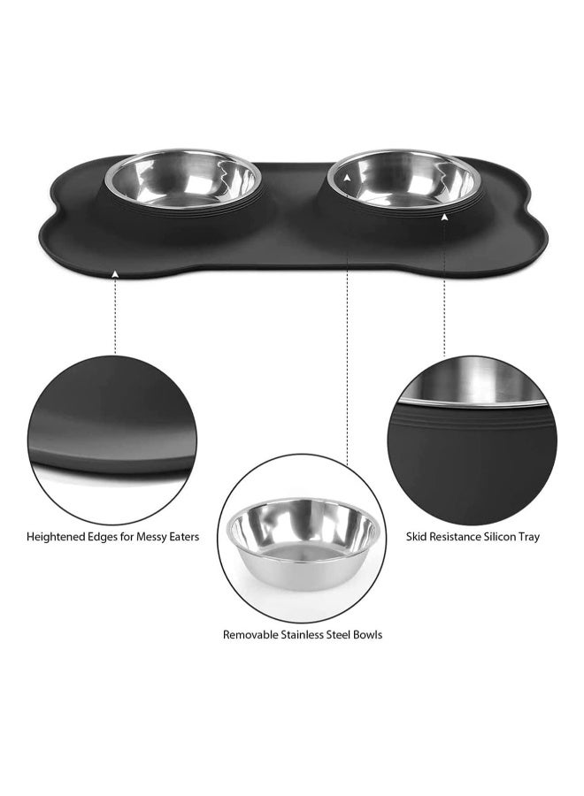 Generic Dog Bowls Stainless Steel Dog Bowl with No Spill Dog Food Bowl Non-Slip Silicone Mat Feeder Bowls Pet Bowl for Puppy Small Medium Dogs Cats and Pets  - Image 2