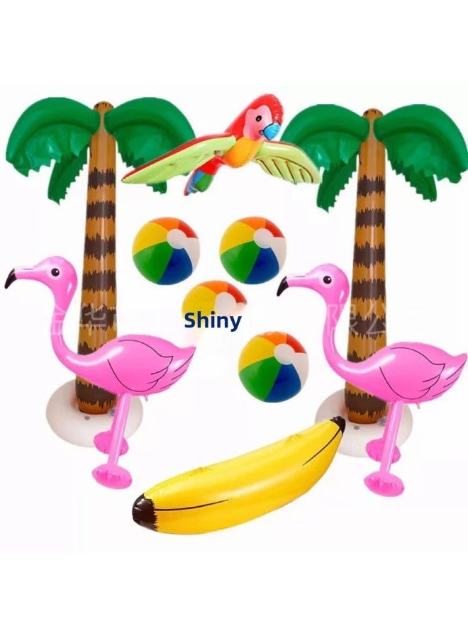 بولي كلوريد الفينيل نفخ شجرة جوز الهند فلامنغو كرة الشاطئ الموز لعبة هدية الدعائم الإعلانية الدعائم-اللون: فلامنغو - Image 3