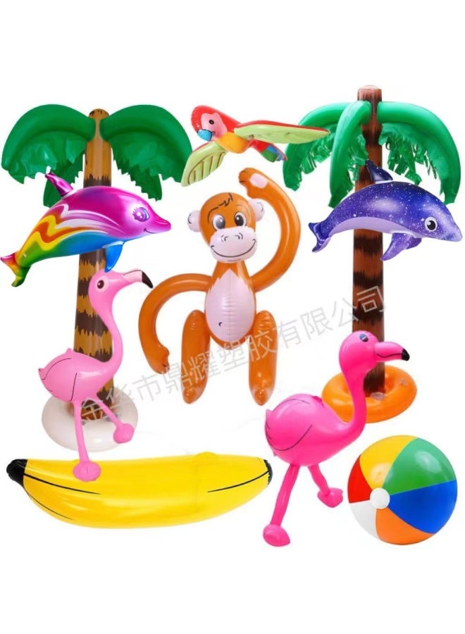 بولي كلوريد الفينيل نفخ شجرة جوز الهند فلامنغو كرة الشاطئ الموز لعبة هدية الدعائم الإعلانية الدعائم-اللون: فلامنغو - Image 2