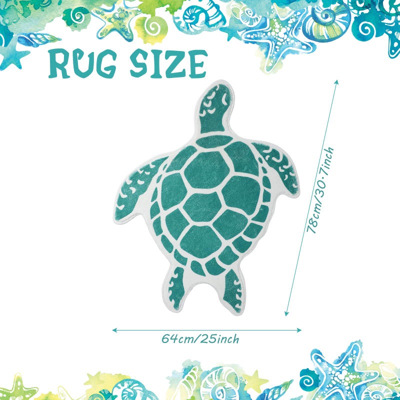 Haull Sea Turtle Brugh Brug Beach Brugs No Silp Turquoise Turtle Turtle Cover Cover Prost Tropics Summer Ocean Sheight Hate Bathroom For Door Room Bedroom Down - Image 2