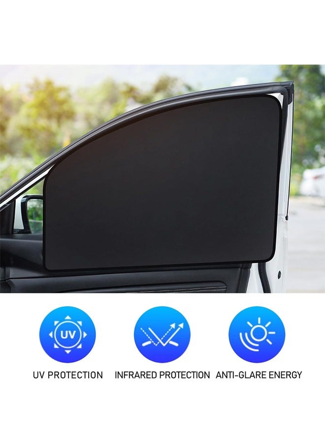 4 PCS Car Side Window Sun Shade with Magnetic, 24.41In x 18.9In x 12.99In Front Window Sun Protection, 31.5In x 18.9In Rear Window Heat Insulation, Universal Car Accessories (Black) - Image 5