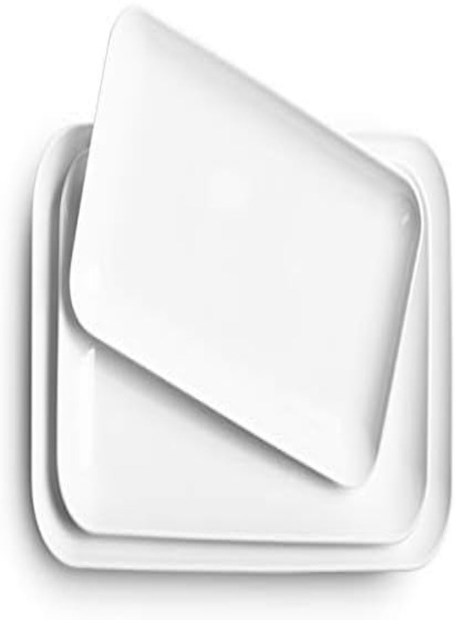 AKDC Delling Large Serving Platter Set 16/14/12Inch Large Serving Tray - Rectangular White Serving Trays For Party, Turkey Platter Set Of 3 - Image 1