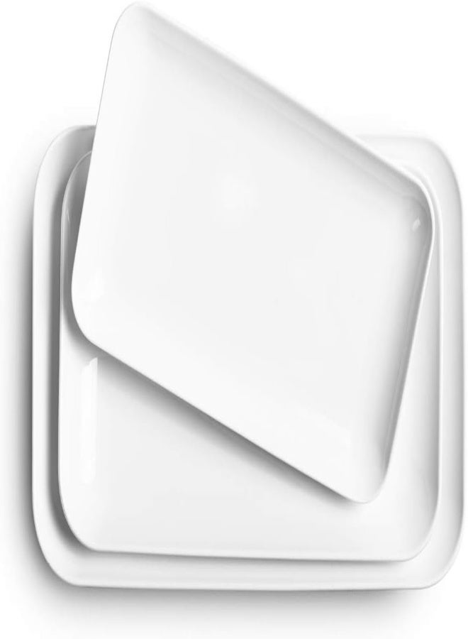 AKDC Delling Large Serving Platter Set 16/14/12Inch Large Serving Tray - Rectangular White Serving Trays For Party, Turkey Platter Set Of 3 - Image 2