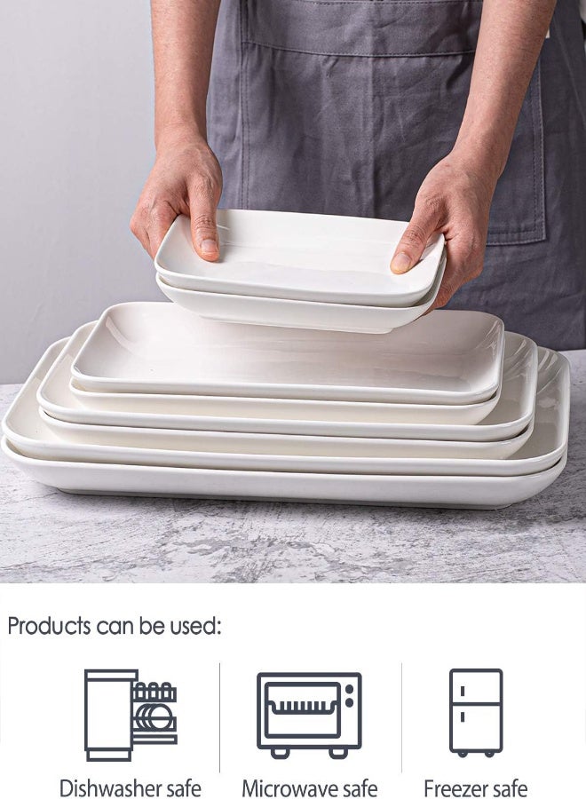 AKDC Delling Large Serving Platter Set 16/14/12Inch Large Serving Tray - Rectangular White Serving Trays For Party, Turkey Platter Set Of 3 - Image 4
